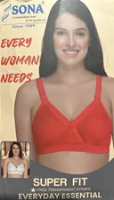 SONA Bra Super Fit Skin Color Wireless Non- Padded Full Coverage 34D