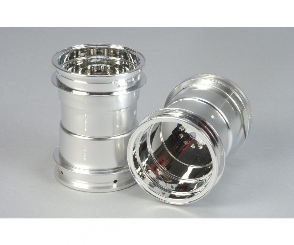 Tamiya 309335085 - Wheels Super Clod Buster Chrome (2) - New