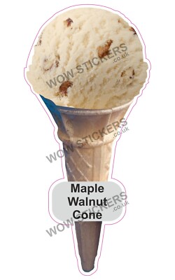 Eiswagen Aufkleber Ahorn Nussbaum Single Scoop Kegel Anhänger Decals Kegel