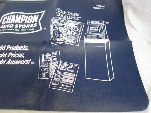 Vintage 1970's Champion Auto Stores blue mechanics fender cover protector - Picture 4 of 6
