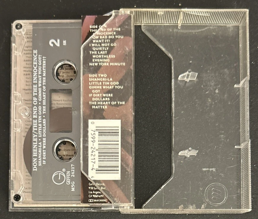 Don Henley The End Of The Innocence Cassette Tape (Geffen Records, 1989, Used) Foto 4 de 4
