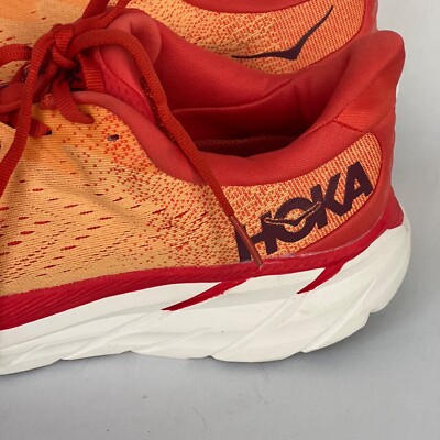 Hoka One One Men's Clifton 8 Fiesta/Blazing Running Sneaker Shoes