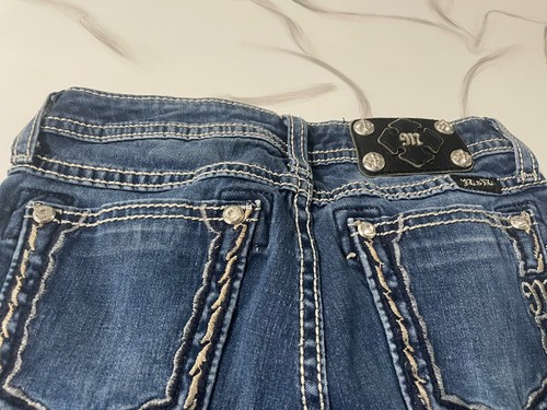 Miss Me Girls Medium Wash Rhinestone Skinny Jeans! Size 14 28x30 - Picture 6 of 6
