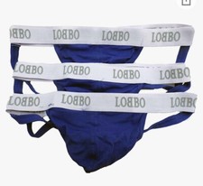LOBBO 3XL Jock Strap 3-Pack Men’s Underwear Cotton Sexy Design Dark Blue