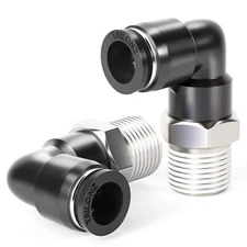 Male Elbow 1/4 Inch Tube OD x 1/8 Inch NPT Thread 90 Push to Connect Fittings...