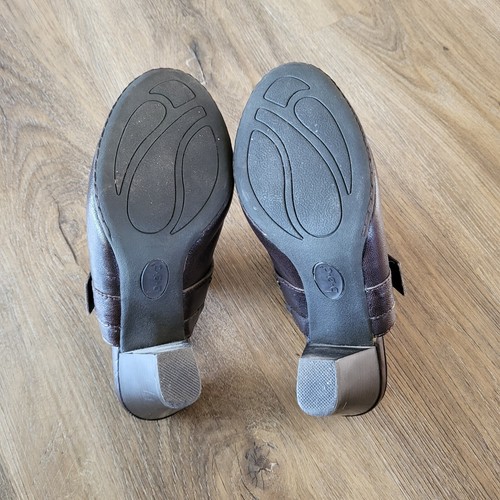 Zuecos de tacón BORN CONCEPT B.O.C para mujer talla 6 marrón con hebilla tachonada occidental - Imagen 11 de 13