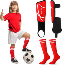 Soccer Shin Guards and Socks Kids Youth Lightweight Soccer Pads Defender with An
