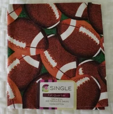 Football Fabric-FQ-Fat Quarter-18" x 21"-100% Cotton-Quilting Masks-Sports