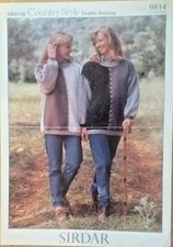 Vintage Sirdar Knitting PATTERN Ladies Sweater 32-38’” dk Wool