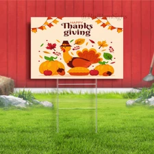 Turkey Happy Thanksgiving yard sign