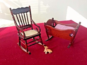 rocking chair with baby cradle