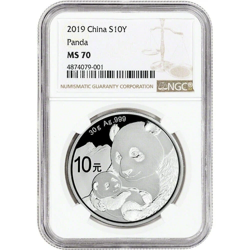 2019 China S10Y 30g Silver Panda NGC MS 70