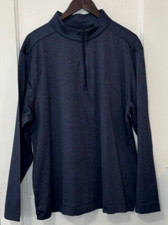 NWT Greg Norman Men's Play Dry Golf 1/4 Zip Blue Pullover Sweater, Size XL