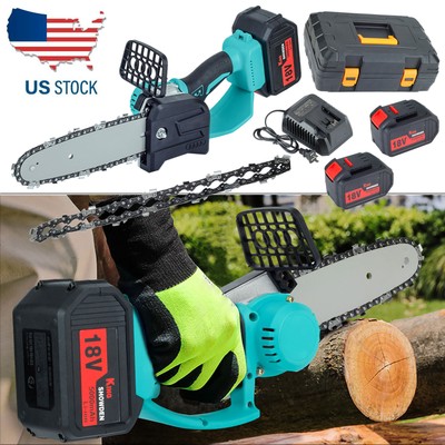 8'' Mini Handheld Electric Chainsaw Cordless Chain Saw With Battery Wood Cutter