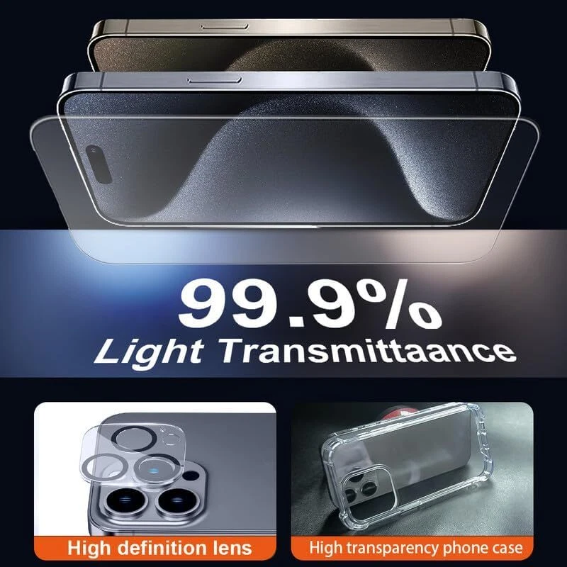 For iPhone 17 16 15 14 Pro Max Clear Shockproof Case +2*Screen +2*Lens Protector - Image 3 of 4