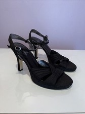 Sam And Libby Open Toe High Heel Satin Sandals / Shoes Black Size 9M