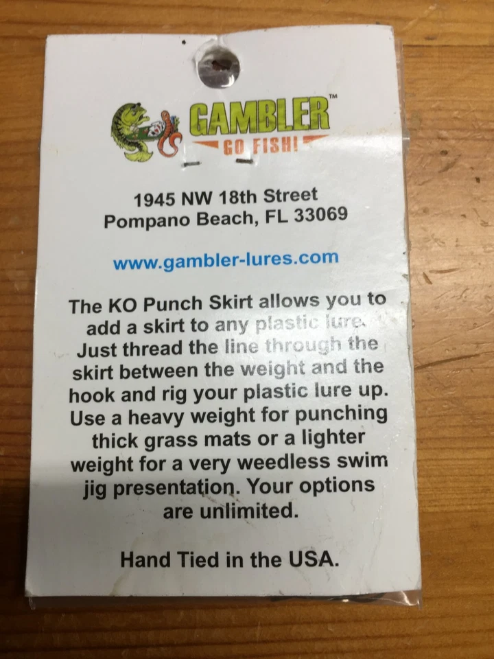 3 - Packs Gambler KO Punch Skirt (2 per Pack) Bass Fishing Punching Rig Skirt  - Image 2 of 4