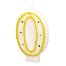 Birthday Candle Amscan 0, White/Various Colors, 13.5 Cm