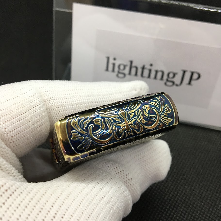 Zippo Armor Case 5 Sides Arabesque Cross Engraved Antique