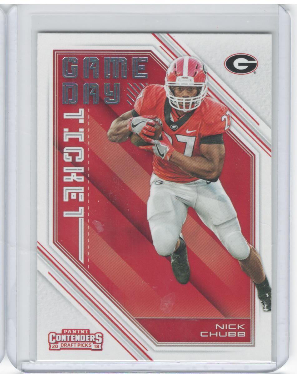 Nick Chubb 2018 Panini Contenders Draft Picks #12 Game Day Ticket Bulldogs