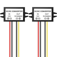 2x DC-DC Converter 12V Step Down to 5V 3A Volt Regulator for Car GPS Smartphone