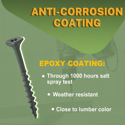 Deck Screws 3 Inch, Wood Screws #10 X 3, 50 PCS, Rust Resistant, Exterior Epoxy - Picture 2 of 12