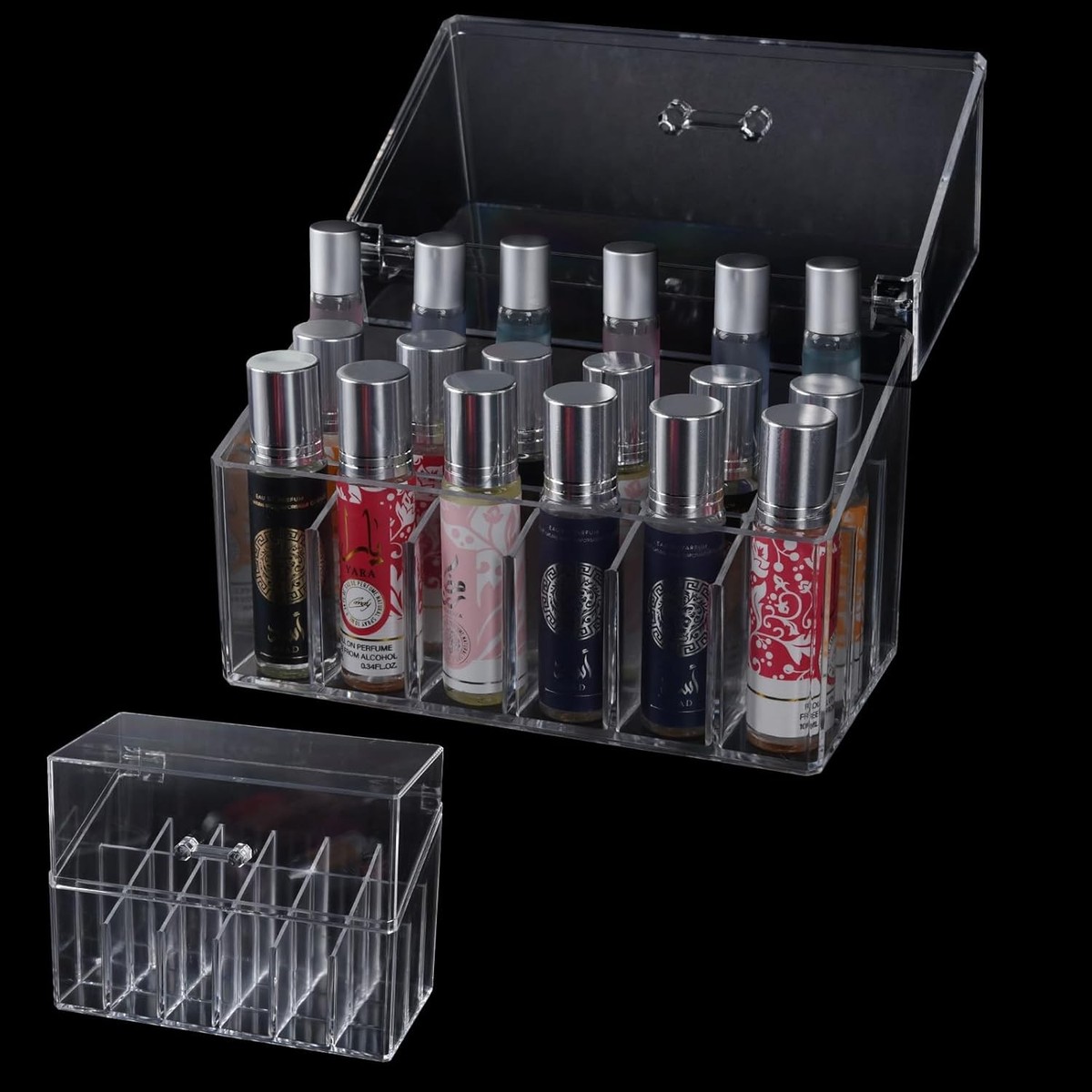 Acrylic Lipgloss Lip Gloss Holder & Rollerball Perfume Organizer
