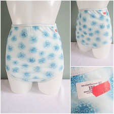 Vintage Knickers Panties 1980s High Wasited Full Bum Granny Blue