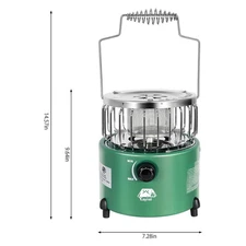 2 in 1 Propane Heater Gas Stove Equipment for Outdoor Household Portable Green