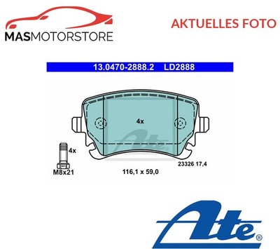 SATZ BREMSBELÄGE BREMSKLÖTZE HINTEN ATE 130470-28882 A NEU OE QUALITÄT