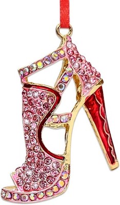 High Heel Christmas Ornaments - Metal Sparkly Rhinestones Shoe Ornaments for Chr