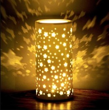 Star Lamp, Ceramic, Battery Powered, White, Paintable, Night Light or Mood Light