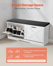 Entryway Shoe Storage Bench, 39.4 x 12.0 x 18.7 Inch Shoe Organizer with Flip Dr