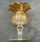 #2  VINTAGE CARNIVAL IMPERIAL PASTEL MARIGOLD OPTIC FLUTE STEMED SPITTOON SHAPE