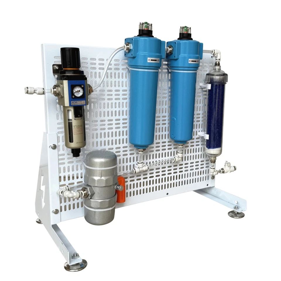 Sistema de filtro de compresor de aire industrial con regulador para aire seco y limpio Foto 4 de 4