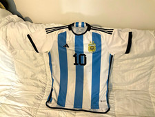 adidas Argentina Lionel Messi 2022 WC #10 Soccer Jersey Men’s M White/Blue/Black