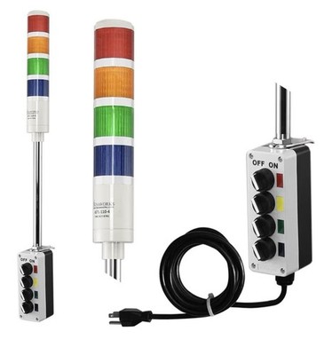 Signaworks ASTL-110-4 Signal Tower Stack Light Red Amber Green Blue Control Box