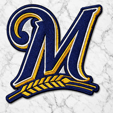 MILWAUKEE BREWERS MLB EMBROIDERED IRON ON PATCH 2.5"X2.5" FREE SHIPPING