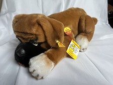 Steiff Bobby the Boxer Dog with Button Ear Tag Germany 16" Plush 4045/35