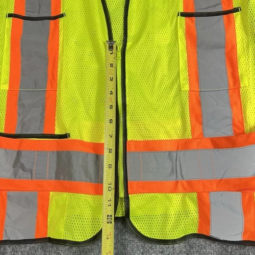 HDX ANSI Class 2 Safety Vest Hi Vis Reflective Mesh Zip Front One Size Yellow image 7