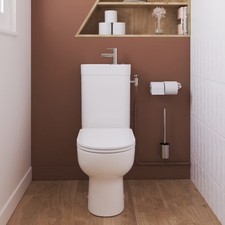 Design Stand Wc komplett set Spülkasten KERAMIK inkl. Waschbecken Gäste WC 