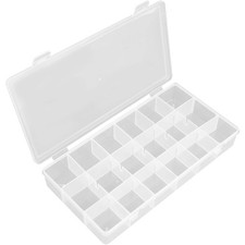 Clear Plastic 18 Grids Craft Organizer Storage Box with Dividers for Beads