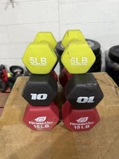 60lb Neoprene Dumbbell Set 5lb - 10lb - 15lb Pairs READ
