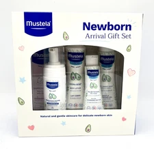 NEW Mustela New Born Arrival Gift Set: Shampoo/Body Wash/Lotion/Rash Cream