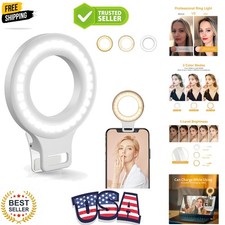 Clip on Ring Light, Rechargeable 60 LED Selfie Ring Light for Phone, Laptop, ...