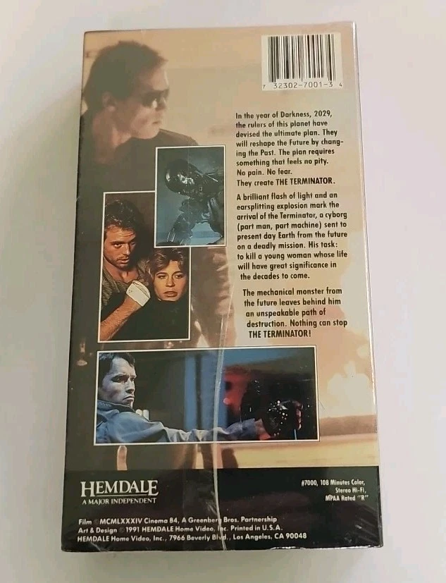 The Terminator VHS SEALED Watermarks Hemdale Arnold Schwarzenegger VTG  - Image 4 of 4