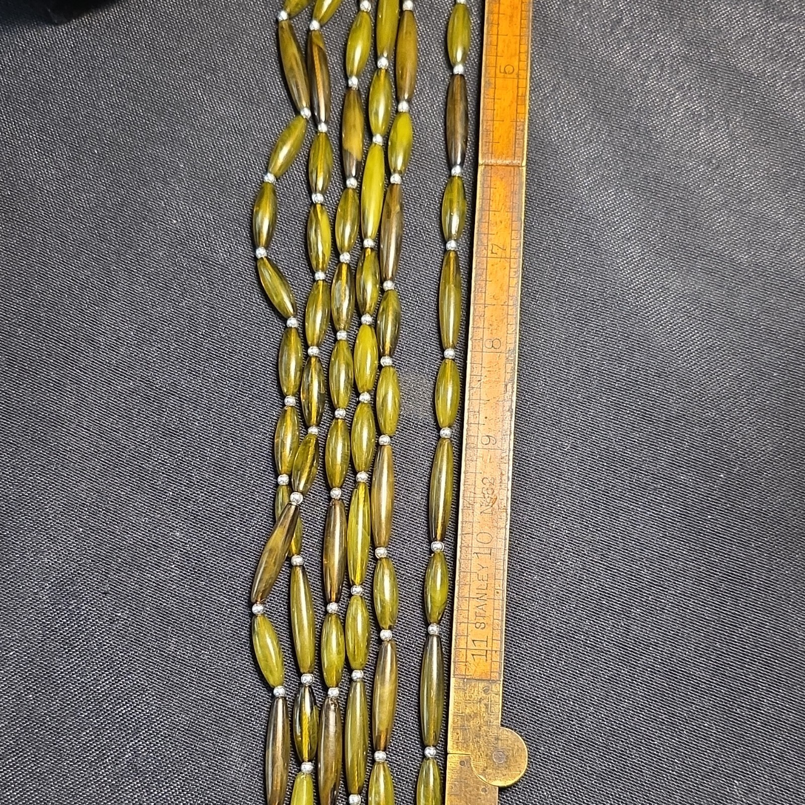 Boho Multi Strand Statement Necklace Olive Tiger … - image 4