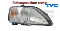 TYC 20-0645-05-2 Hauptscheinwerfer Rechts Scheinwerfer Frontscheinwerfer