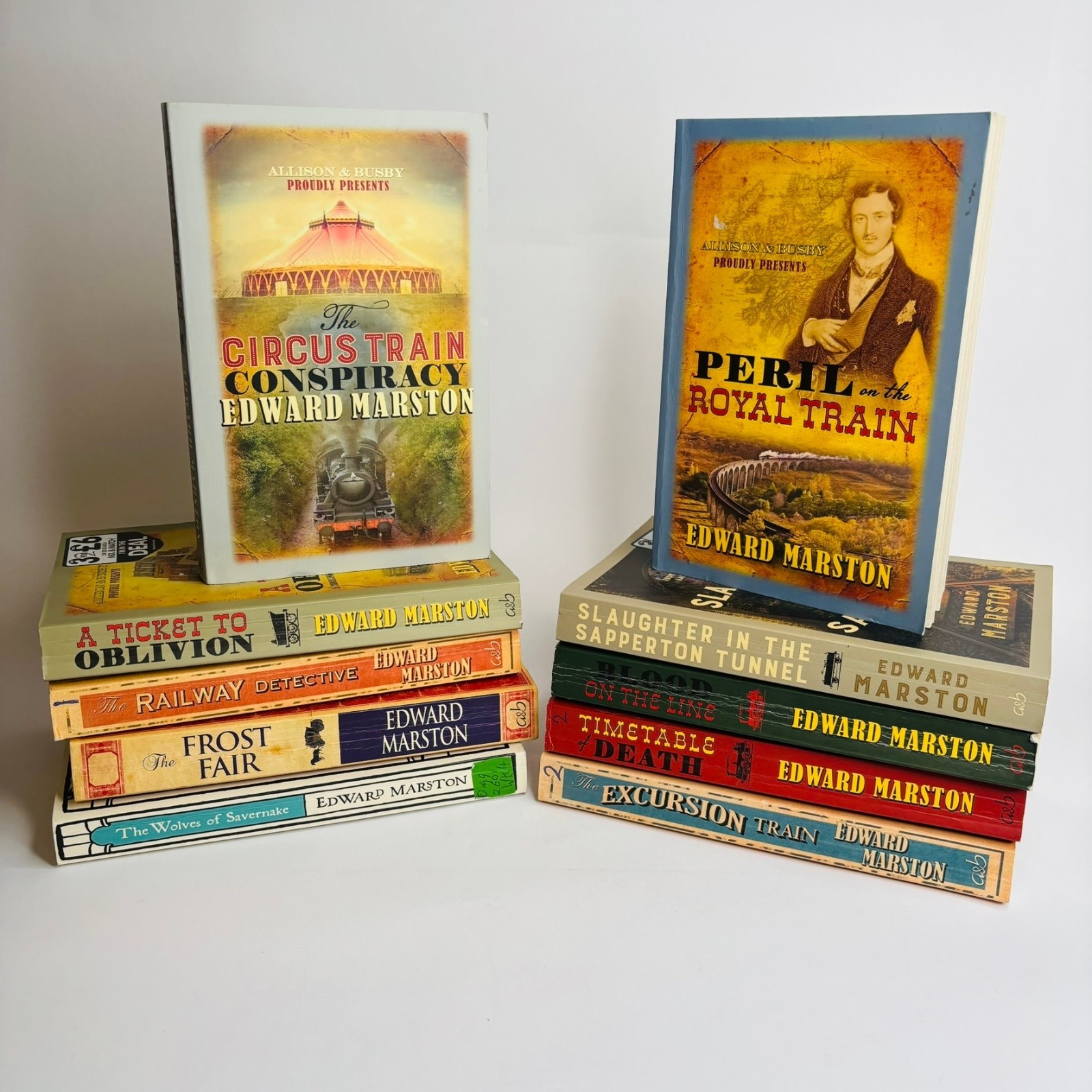 Lot of 10 Railway Detective Novels by Edward Marston, Allison Busby, Mystery