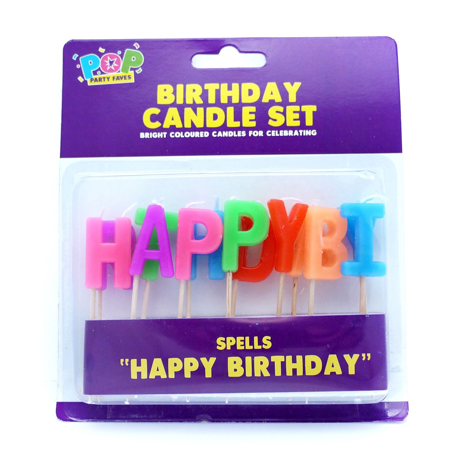 Colour Cake Candles Happy Birthday 13 Piece Set
